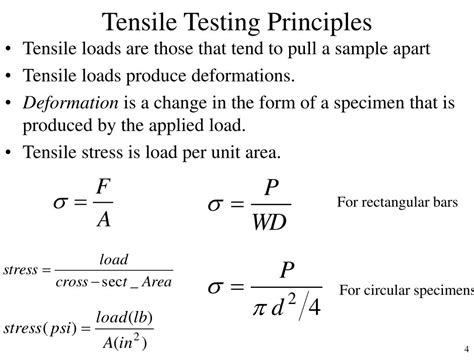 tensile test formula